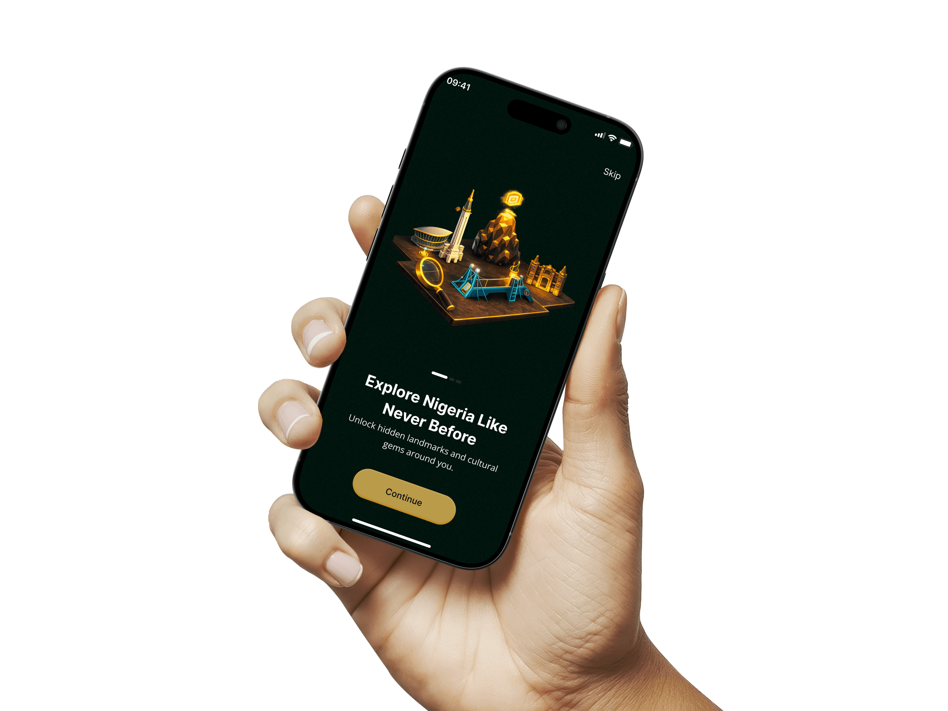 Hand holding phone showing 240m app