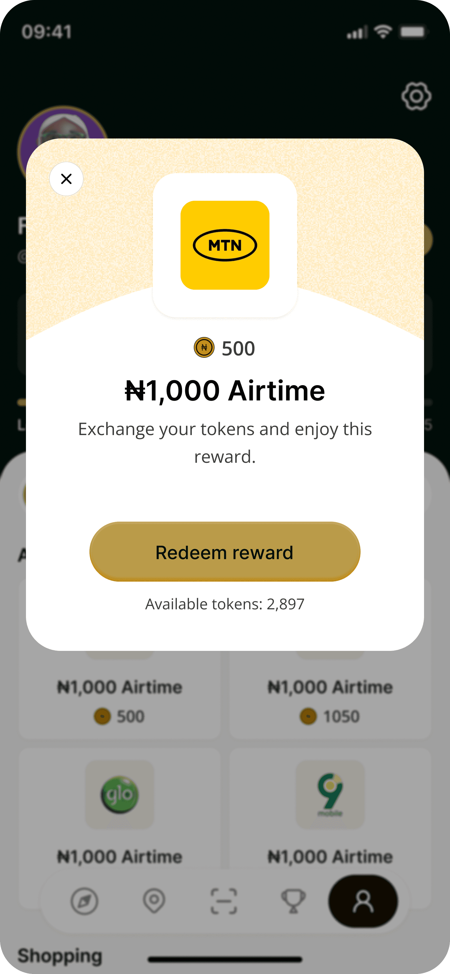 Redeem rewards in the 240m app